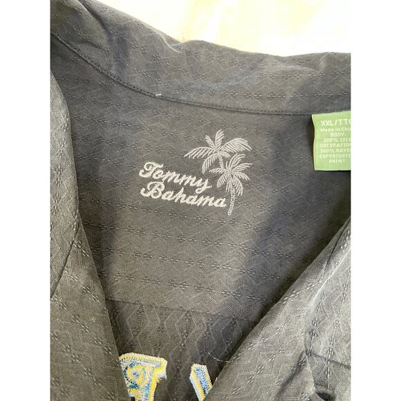 Tommy Bahama 100%Silk Embroidered Back Mens Short Sleeve Button Up XXL/Tall - Picture 6 of 13